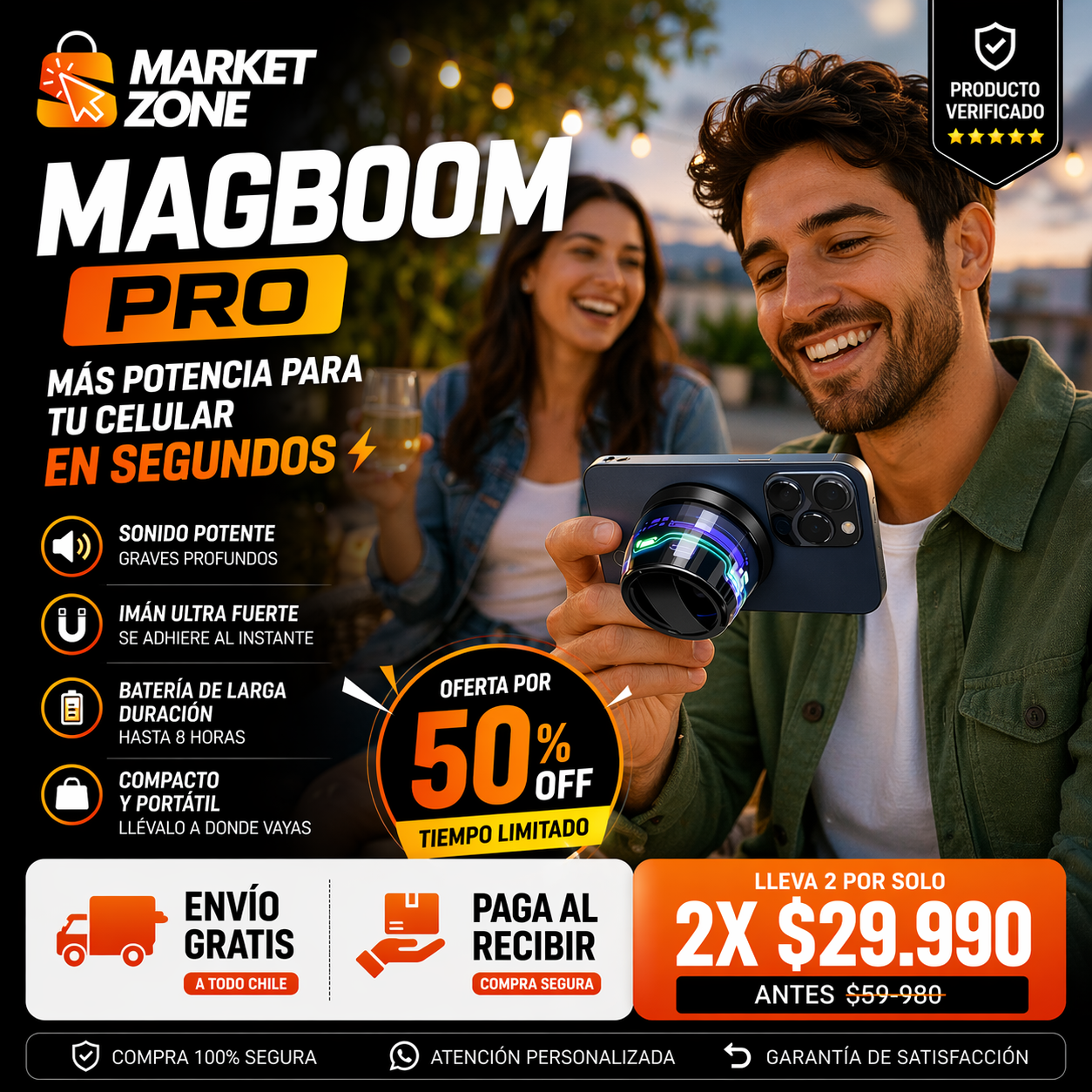 Parlante Magnético Portátil “MagBoom Pro